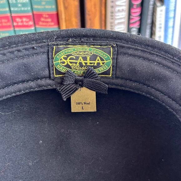 Scala Classico Men's Black 100% Wool Four Seasons Felt Ascot Cap Sz L - Picture 3 of 4